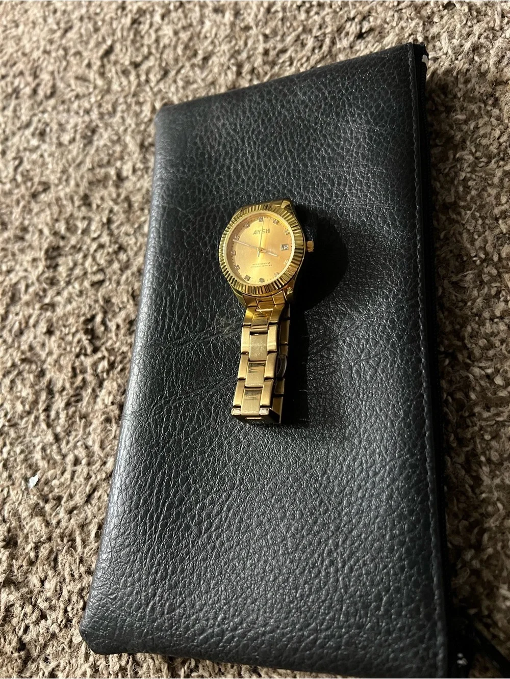 AIYSHI Vintage OG Gold Lab Diamond Stainless Steel Watch
